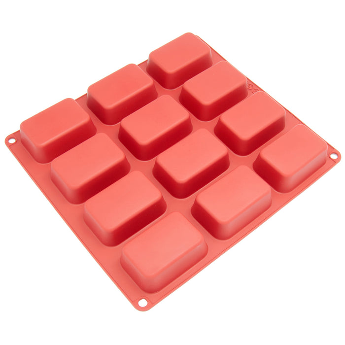 12-Cavity Silicone Petite Loaf, Muffin, Brownie, Cornbread, Cheesecake, Panna Cotta, Pudding, Jello Shot and Soap Mold (2 PCS)