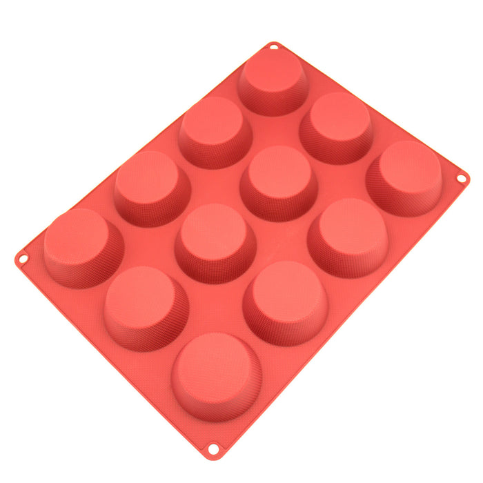 12-Cavity Silicone Mold for Cake, Bread, Cupcake, Cheesecake, Cornbread, Muffin, Brownie, and More