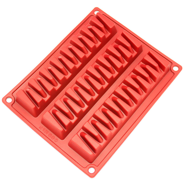 3-Cavity Zig Zag Silicone Mold for Making Break-Apart Chocolate, Protein, or Energy Bites and More