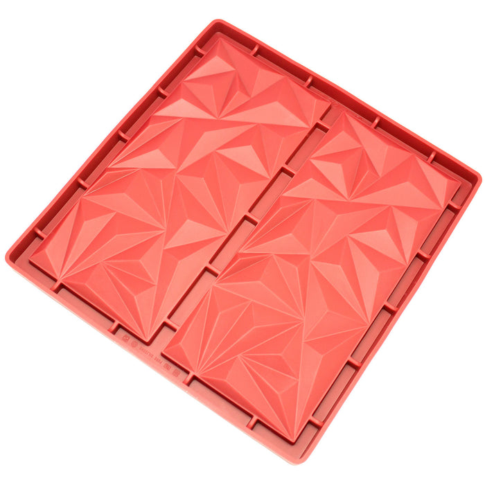 2-Cavity Diamond Silicone Mold for Making Homemade Chocolate, Candy Bars, and More
