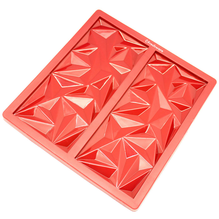 2-Cavity Diamond Silicone Mold for Making Homemade Chocolate, Candy Bars, and More