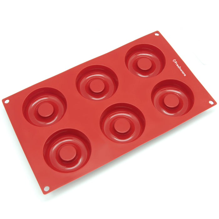 6-Cavity Silicone Savarin and Donut Muffin, Cupcake, Brownie, Cornbread, Cheesecake and Pudding Mold