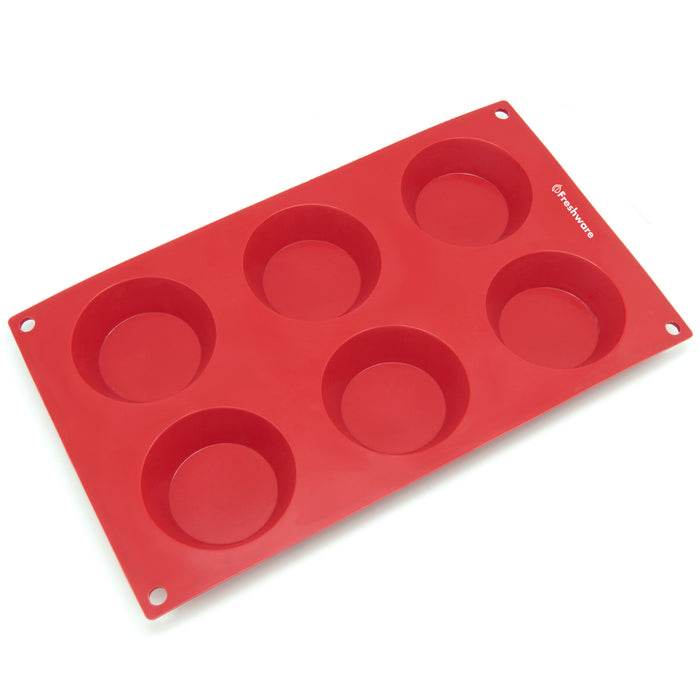 6-Cavity Silicone Cheesecake, Pudding, Pie, Custard and Tart Mold