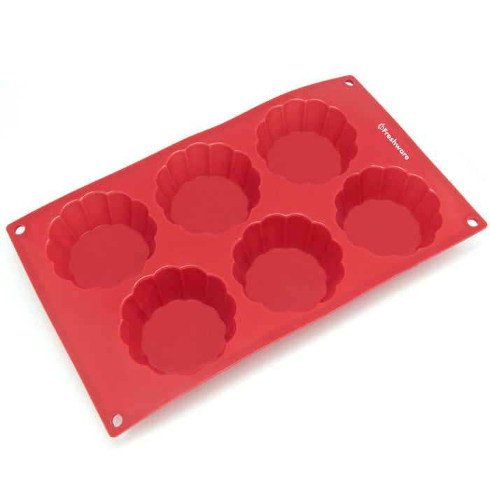 6-Cavity Silicone Wide Brioche, Cheesecake, Panna Cotta, Pudding, Jello Shot, Custard and Tart Mold