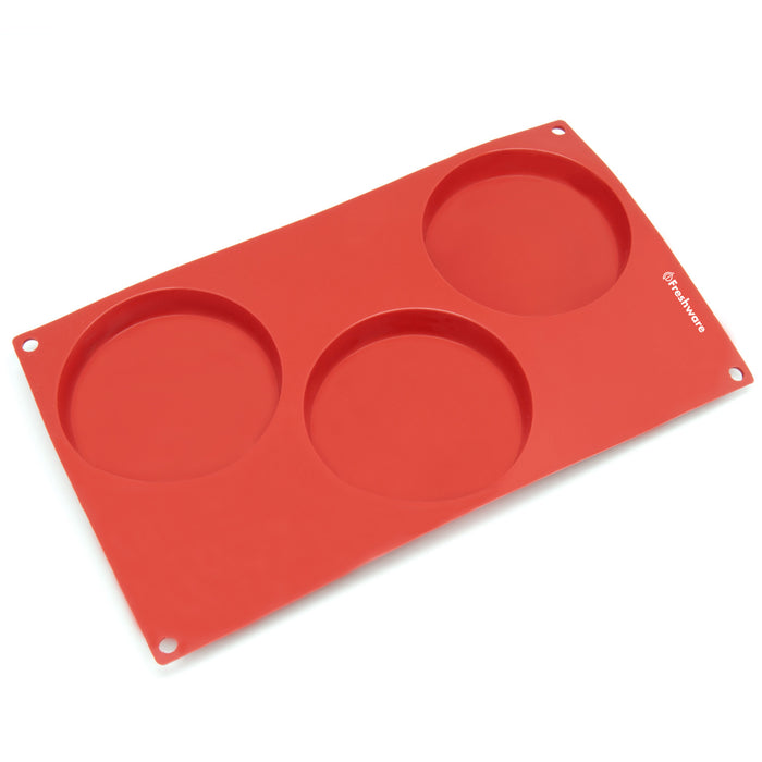 3-Cavity Silicone Disc Cake, Pie, Custard, Tart, Resin Coaster and Soap Mold