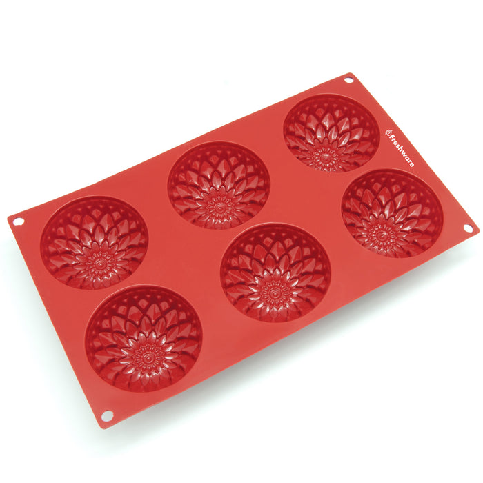 6-Cavity Silicone Blossom Muffin, Brownie, Cornbread, Cheesecake, Panna Cotta, Pudding, Jello Shot and Soap Mold
