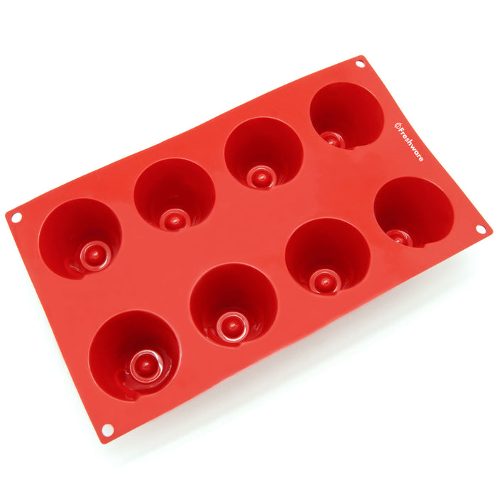 8-Cavity Silicone Volcano Muffin, Cupcake, Brownie, Cornbread, Cheesecake, Panna Cotta, Pudding and Jello Shot Mold