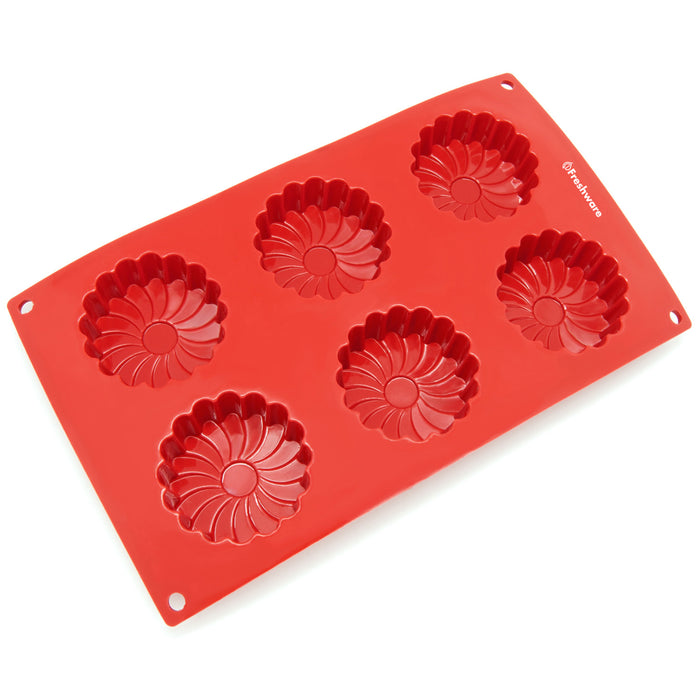 6-Cavity Silicone Daisy Flower Muffin, Brownie, Cornbread, Cheesecake, Panna Cotta, Pudding, Jello Shot and Soap Mold