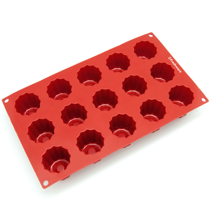 15-Cavity Silicone Small Caneles and Bordelais Fluted Cake Mold