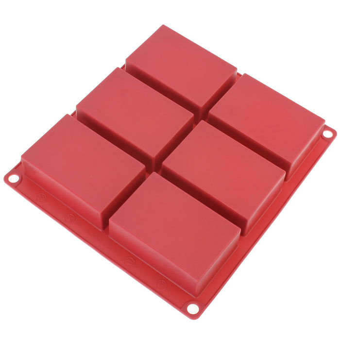 6-Cavity Rectangle Premium Silicone Soap Bar and Resin Mold