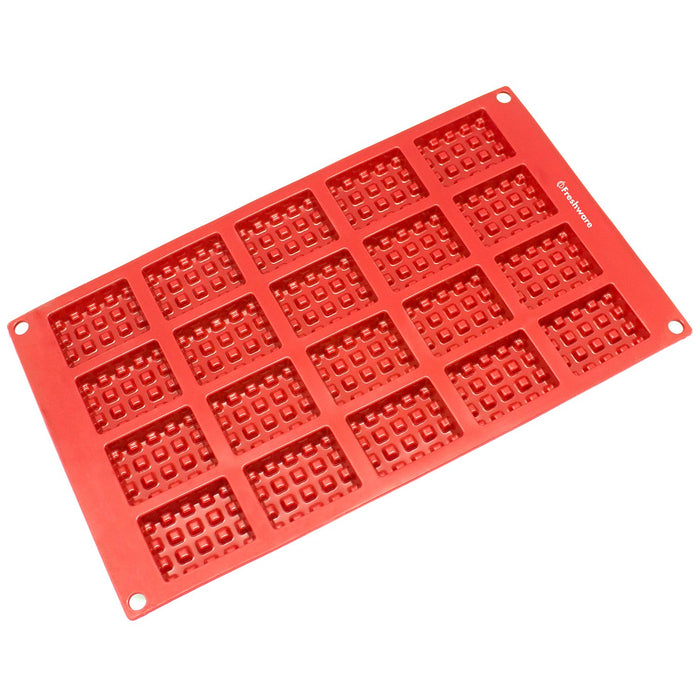 Silicone Chocolate Candy Molds [Rectangle Waffle, 20 Cup] - Non Stick, BPA Free, Reusable 100% Silicon & Dishwasher Safe Silicon - Kitchen Rubber Tray For Ice, Crayons, Fat Bombs and Soap Molds