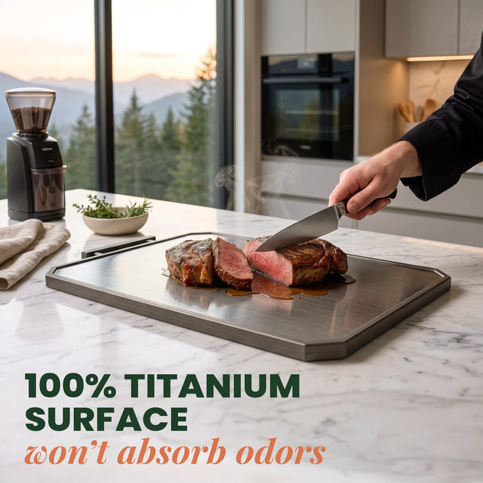 Premium Titanium Cutting Board Double Sided Set of 2