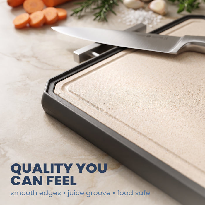 Double-Sided Titanium Cutting Board Set with Juice Groove, 2-Piece