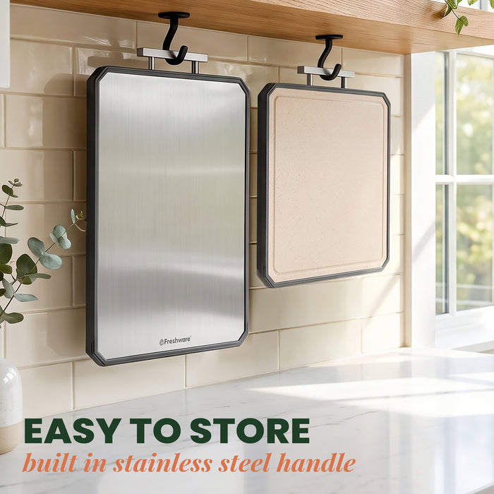 Premium Titanium Cutting Board Double Sided Set of 2