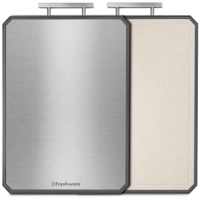 Extra-Large Double-Sided Titanium Cutting Board with Juice Groove, 19.7 × 13.5 in