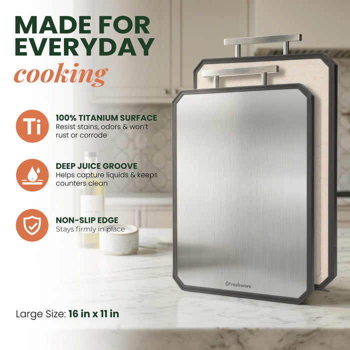 Premium Large Titanium Cutting Board Double Sided