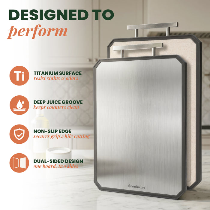 Premium Large Titanium Cutting Board Double Sided