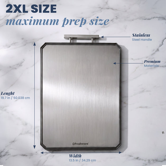 Extra-Large Double-Sided Titanium Cutting Board with Juice Groove, 19.7 × 13.5 in