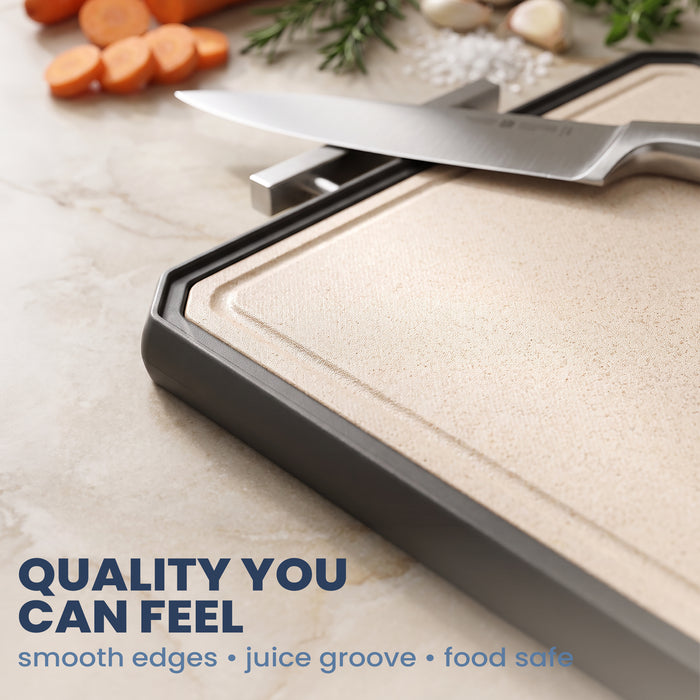 Extra-Large Double-Sided Titanium Cutting Board with Juice Groove, 19.7 × 13.5 in