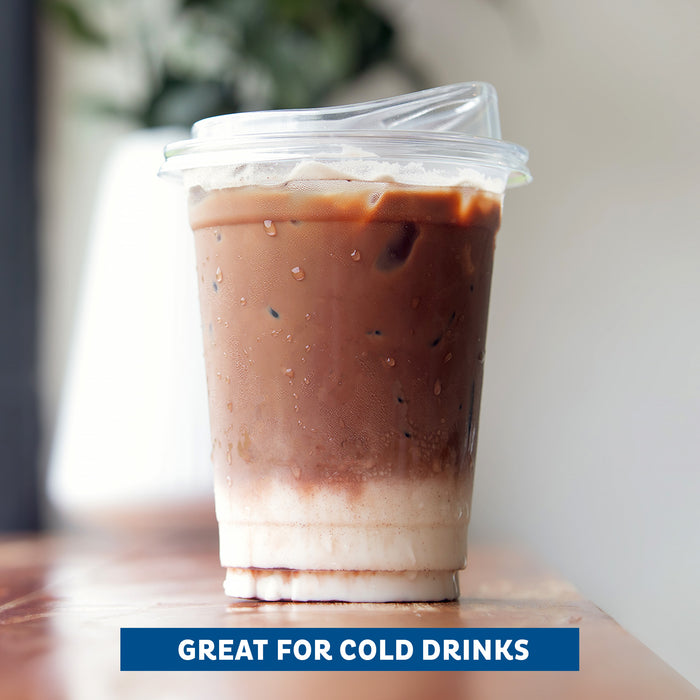 Freshware Plastic Clear Cup with Sip Lids (16 oz , 100 Sets)