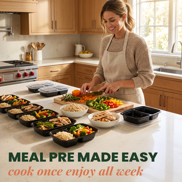 2-Compartment Meal Prep Containers | 28oz, 50-Pack