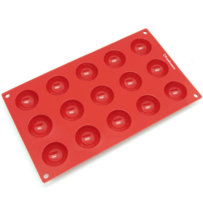 Silicone Chocolate Candy Molds [Mini Sphere, 15 Cup] - Non Stick, BPA Free, Reusable 100% Silicon & Dishwasher Safe Silicon - Kitchen Rubber Tray For Ice, Crayons, Fat Bombs and Soap Molds