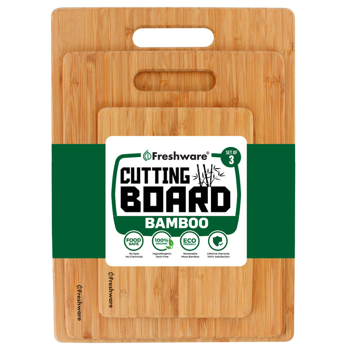 Bamboo Cutting Boards for Kitchen - Wood Cutting Board with Juice Grooves - Small  Wood Cutting Board for