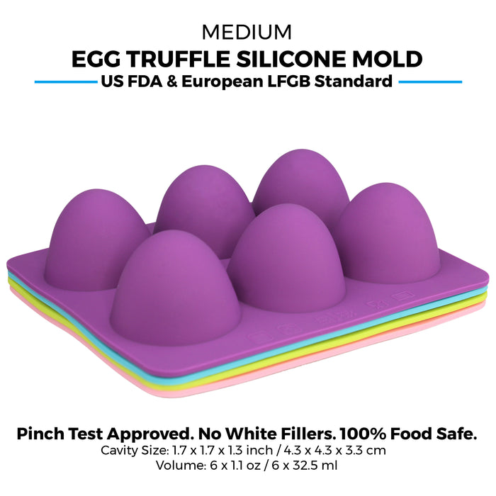  Silicone Chocolate Molds [Round Truffle, Small, 6 Cavity] -  100% Non Stick Reusable Food Grade Silicone Molds for Hard Candy, BPA Free  - Dishwasher Safe, 4-Pack : Everything Else