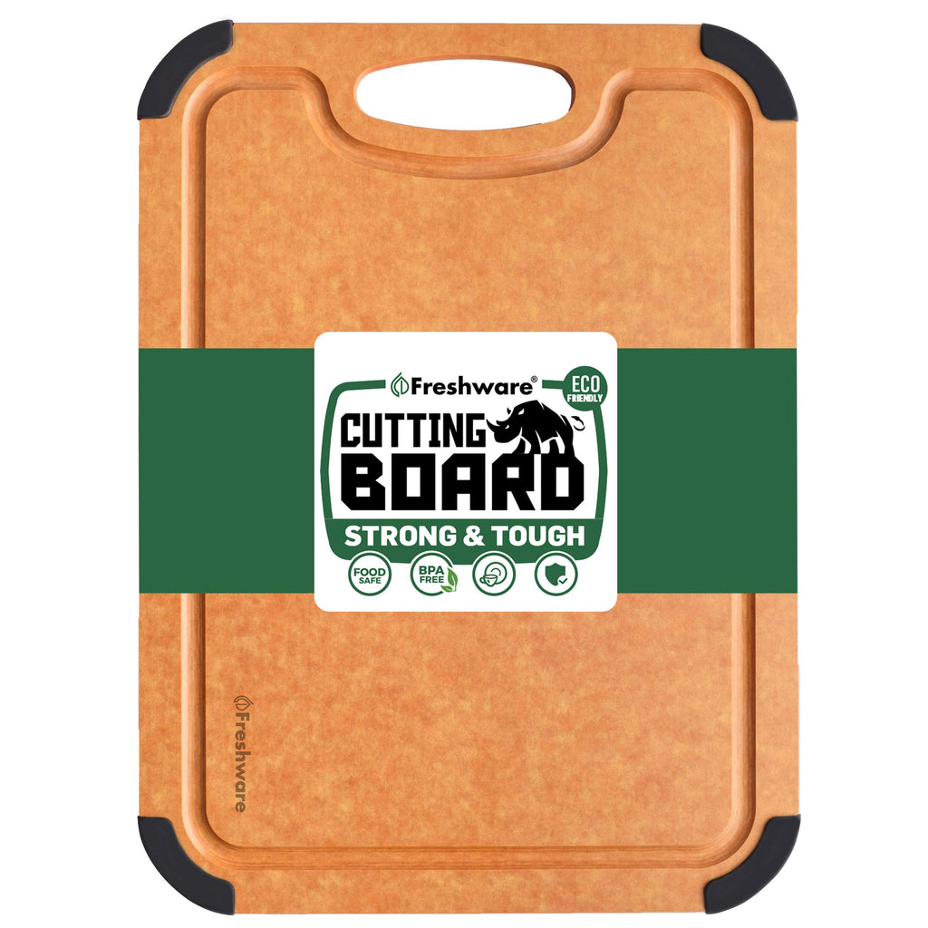 Bamboo Cutting Board for Kitchen, Wood Chopping Board, Easy Grip Handl —  Freshware