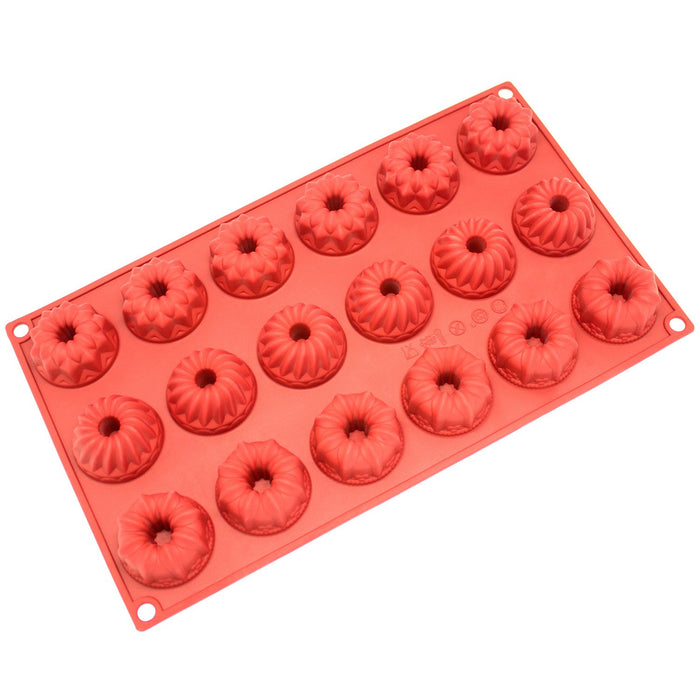 Silicone Chocolate Candy Molds [Mini Fancy Cake, 18 Cup] - Non Stick, BPA Free, Reusable 100% Silicon & Dishwasher Safe Silicon - Kitchen Rubber Tray For Ice, Crayons, Fat Bombs and Soap Molds