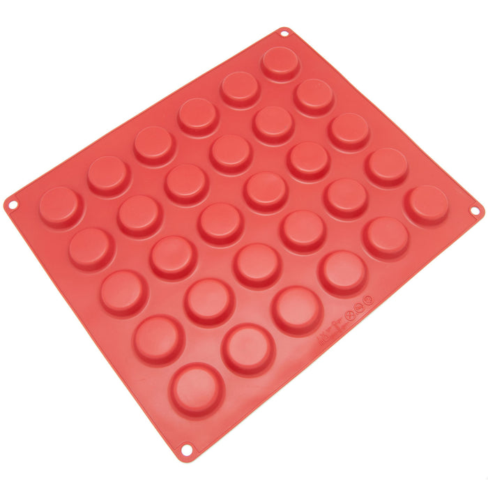30-Cavity Silicone Mini Round Cookie, Chocolate, Candy and Gummy Mold