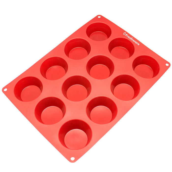 12-Cavity Silicone Mold for Cake, Bread, Cupcake, Cheesecake, Cornbread, Muffin, Brownie, and More