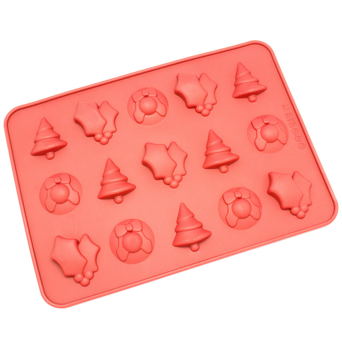 15-Cavity Christmas Silicone Mold for Making Homemade Chocolate, Candy, Gummy, Jelly, and More