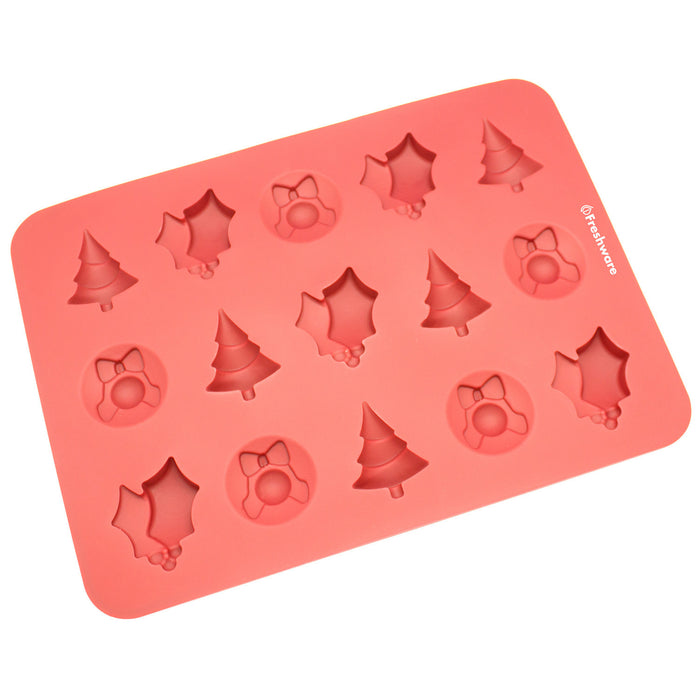 15-Cavity Christmas Silicone Mold for Making Homemade Chocolate, Candy, Gummy, Jelly, and More