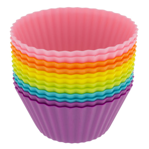 Freshware Silicone Baking Cups [12-Pack] Reusable Cupcake Liners Non-S