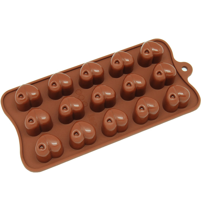 Heart Chocolate Molds - 15 cavity Heart-shape silicone baking mold