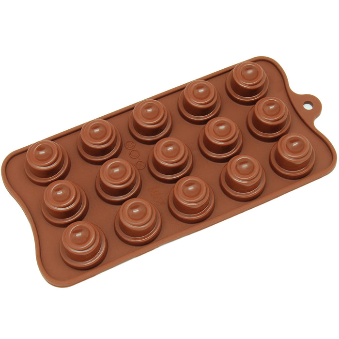 15-Cavity Silicone Spiral Cone Chocolate, Candy and Gummy Mold