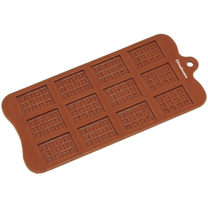 12-Cavity Silicone Mini Rectangle Waffle Chocolate, Candy and Gummy Mo —  Freshware