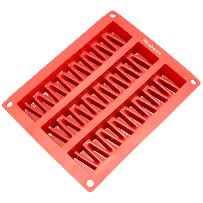 3-Cavity Zig Zag Silicone Mold for Making Break-Apart Chocolate, Protein, or Energy Bites and More