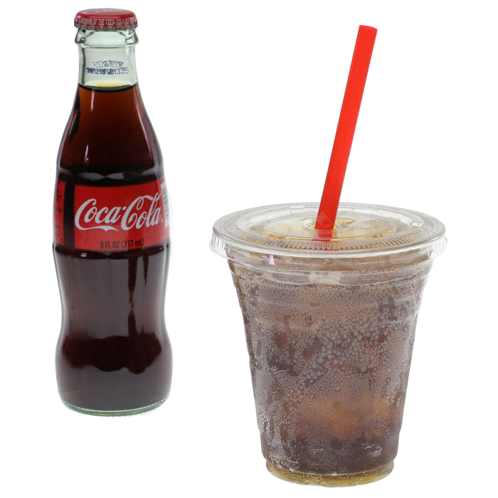 Freshware Clear Plastic Cups with Flat Lids (12oz, 100 Sets)