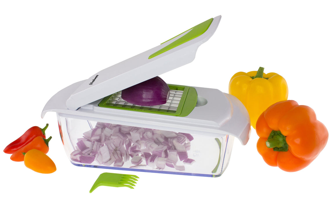 4-in-1 Onion, Vegetable, Fruit and Cheese Chopper with Storage Lid