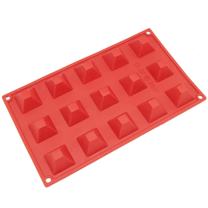 15-Cavity Silicone Mini Pyramid Chocolate, Candy and Gummy Mold