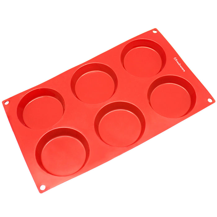 6-Cavity Silicone Mini Disc Cake, Pie, Custard, Tart and Resin Coaster Mold