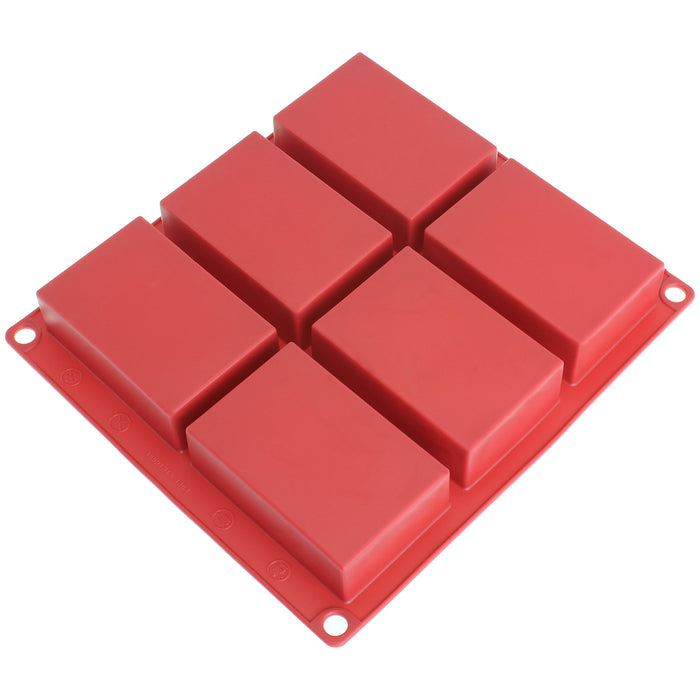 6-Cavity Rectangle Premium Silicone Soap Bar and Resin Mold