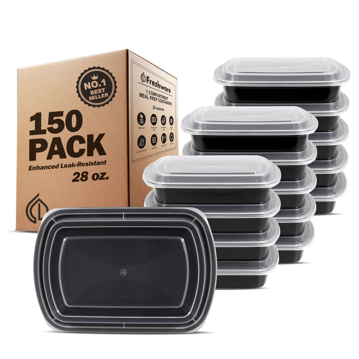 Freshware Food Storage Containers [50 Set] 8 oz Plastic Deli Containers  with Lid