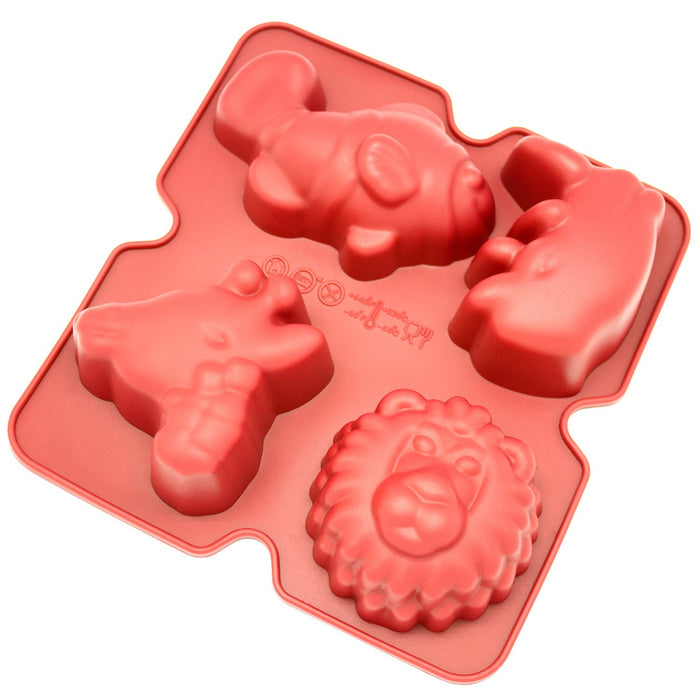 Silicone Molds [Lion, 4 Cup] Cupcake Baking Pan - Free Paper