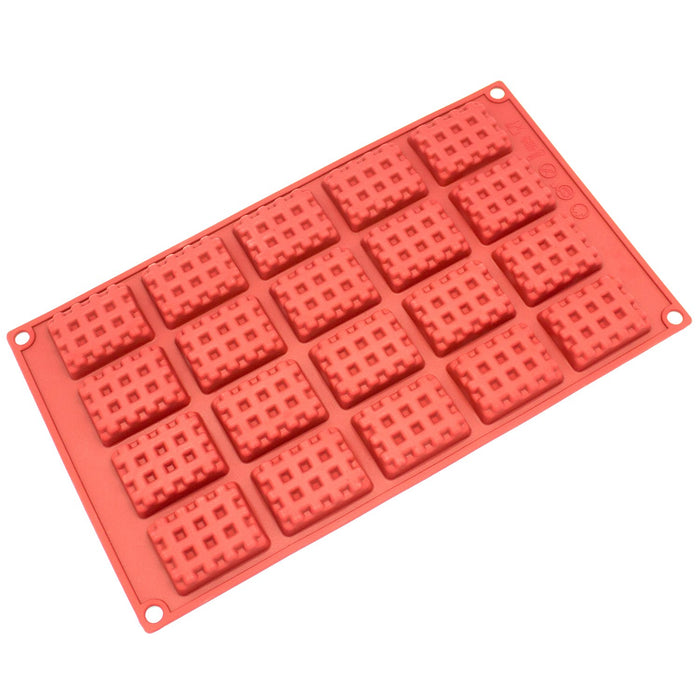 Silicone Chocolate Candy Molds [Rectangle Waffle, 20 Cup] - Non Stick, BPA Free, Reusable 100% Silicon & Dishwasher Safe Silicon - Kitchen Rubber Tray For Ice, Crayons, Fat Bombs and Soap Molds