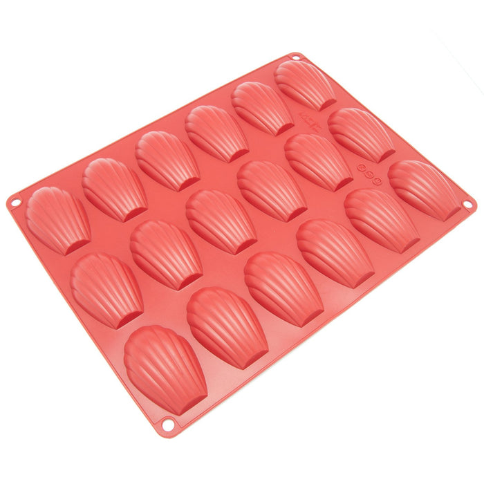 Silicone Chocolate Cookie Candy Molds [Madeleine, 18 Cup] - Non Stick, BPA Free, Reusable 100% Silicon & Dishwasher Safe Silicon - Kitchen Rubber Tray For Ice, Crayons, Fat Bombs and Soap Molds